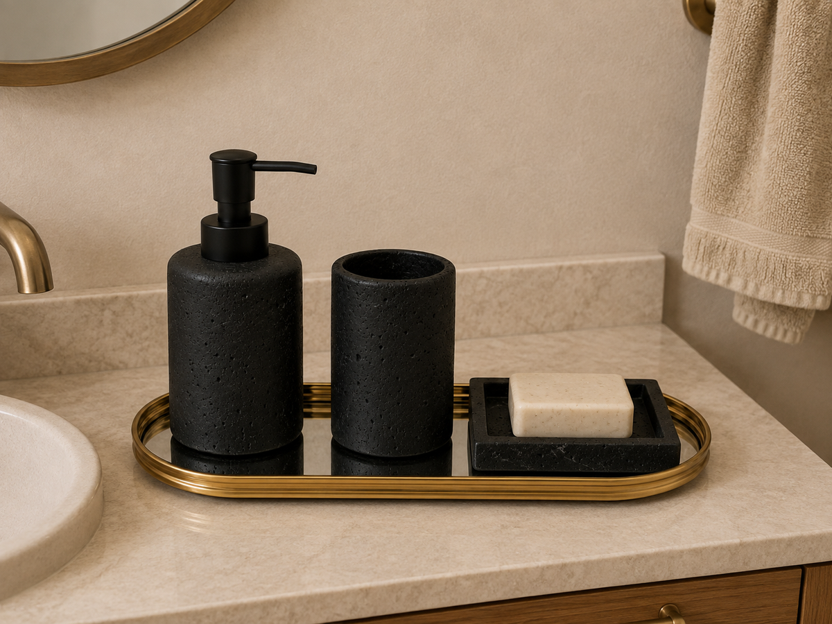 Set de Baño Negro  – 3 Piezas