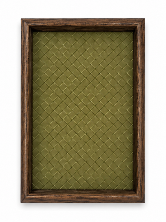 Bandeja Rectangular de Madera Verde Oliva