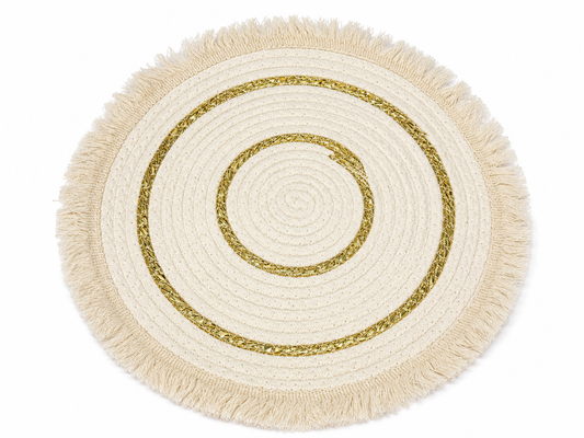 Individual Redondo Boho con Flecos