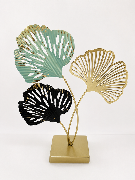Figura Decorativa Hojas Ginkgo Dorado y calipso vintage