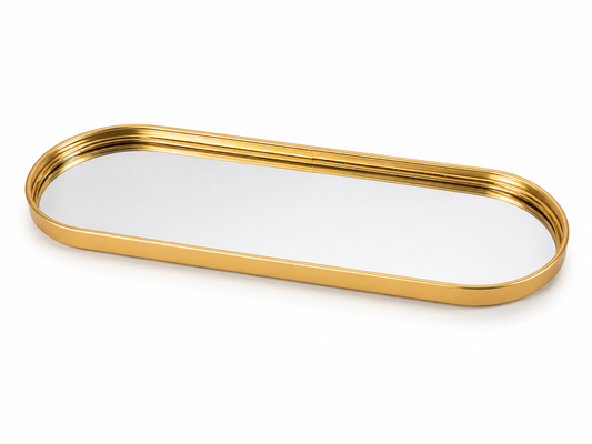 Bandeja Decorativa Oval Dorada