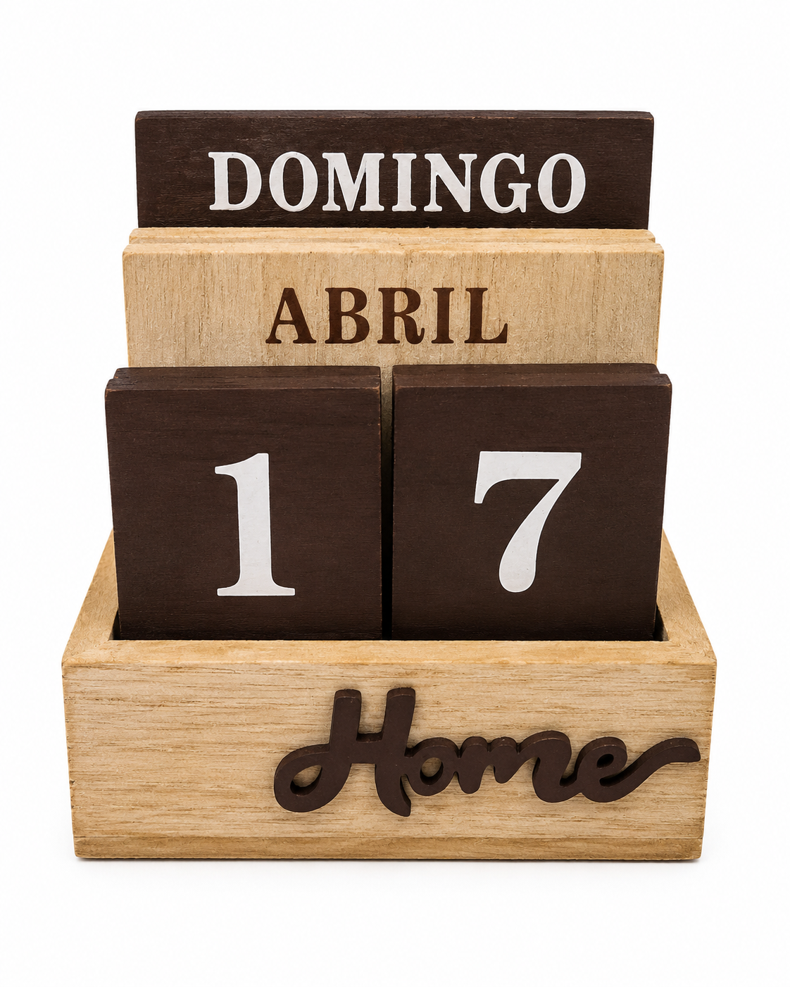 Calendario de madera tonos cafés