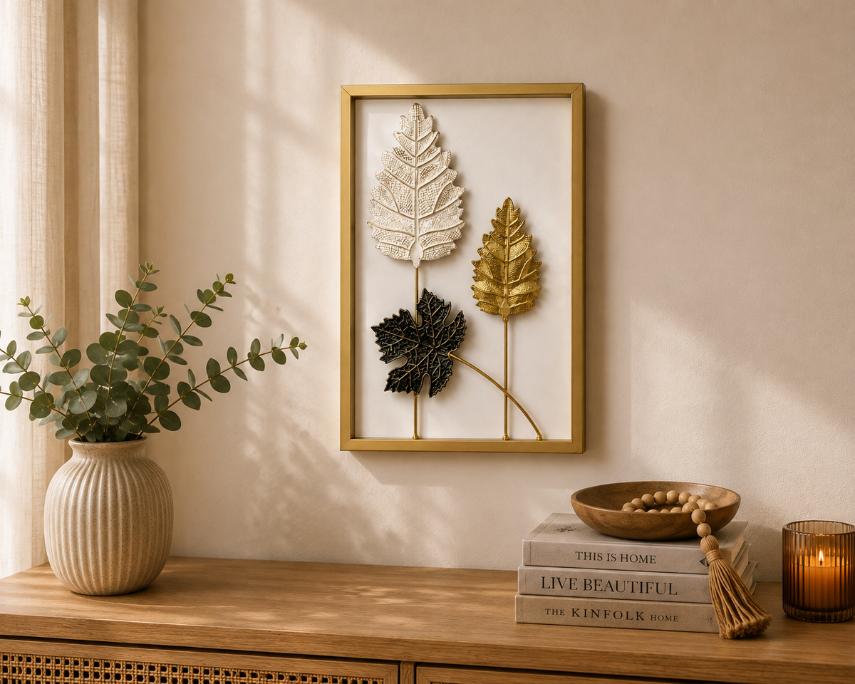Cuadro Decorativo Hojas Metálicas