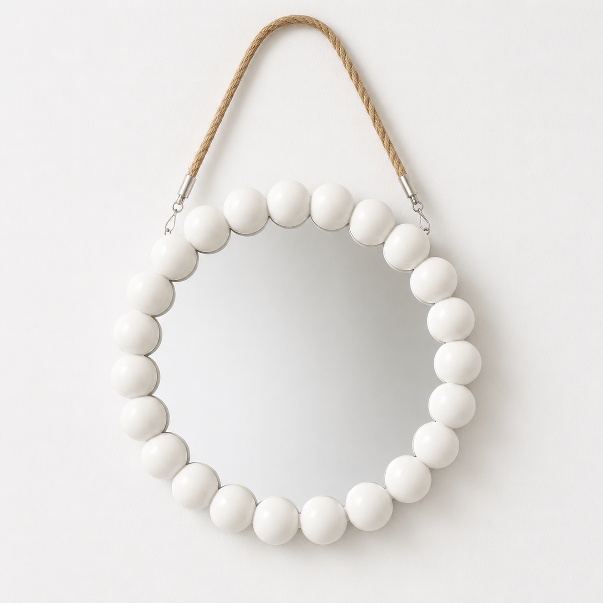 Espejo colgante borde blanco 24 cm