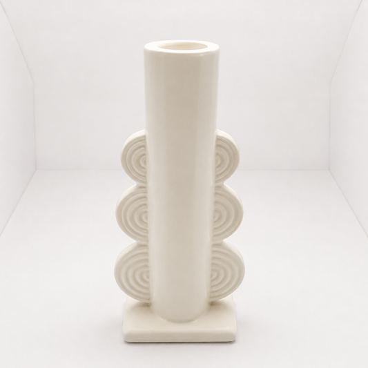 Portavela blanco cerámica
