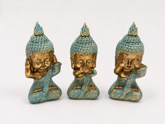 Set Buda Calipso vintage con dorado- 3 piezas