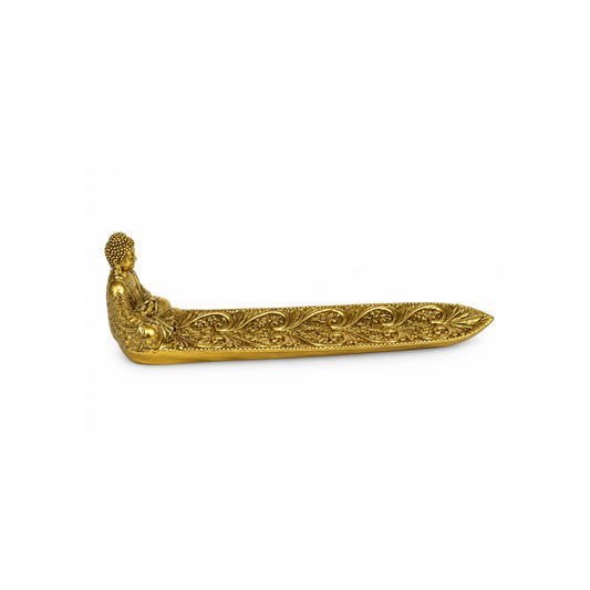 Porta incienso dorado con buda